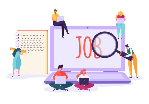 graphic collage representing job application