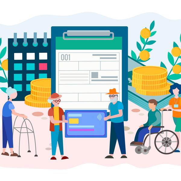 graphic of retired people